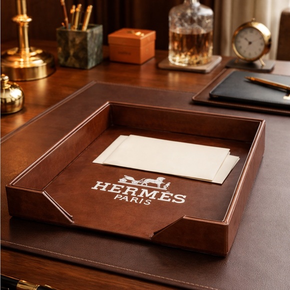 Mme_Chic Other - ❗️CLEARANCE❗️Luxury Brown Leather Document Tray